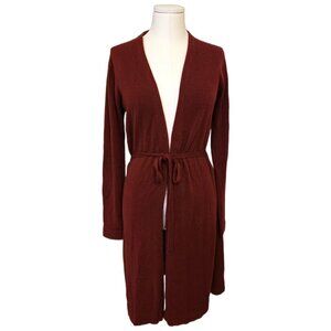 Elegant Burgundy Open-Front Cardigan